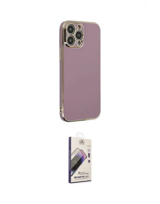 ieg™ iPhone 14 Pro Max Kılıf Yankı Serisi - Siyah Bilvis 3D Mat Cam Ekran Koruyucu