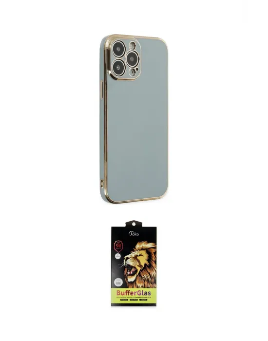 ieg™ iPhone 14 Pro Max Kılıf Yankı Serisi - Siyah Buffer Cam Ekran Koruyucu