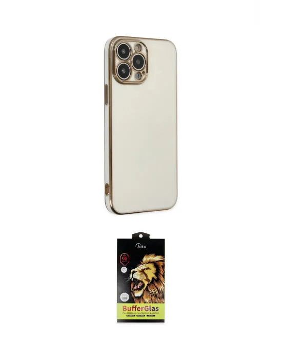 ieg™ iPhone 14 Pro Max Kılıf Yankı Serisi - Siyah Buffer Cam Ekran Koruyucu