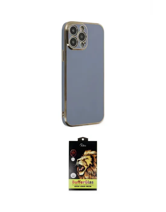 ieg™ iPhone 14 Pro Max Kılıf Yankı Serisi - Siyah Buffer Cam Ekran Koruyucu