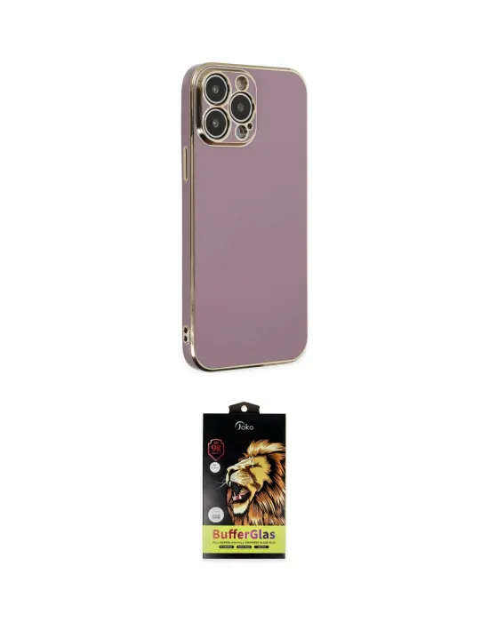 ieg™ iPhone 14 Pro Max Kılıf Yankı Serisi - Siyah Buffer Cam Ekran Koruyucu
