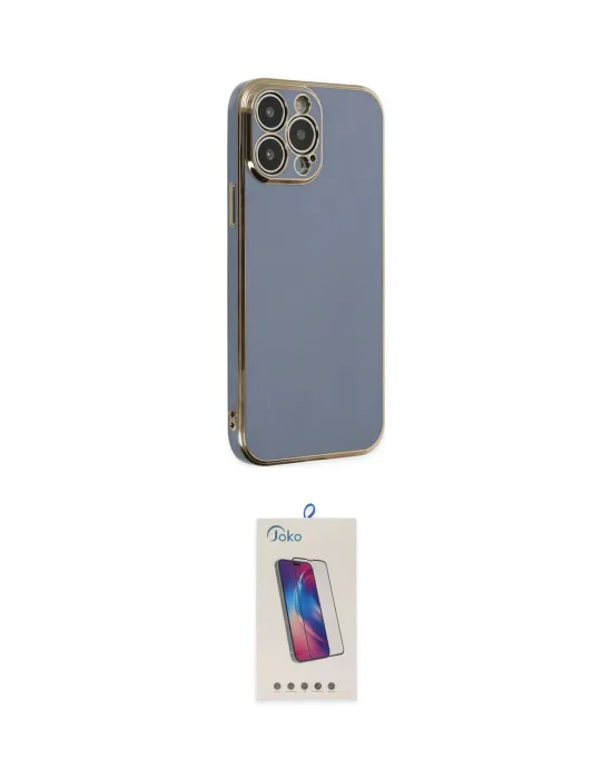 ieg™ iPhone 14 Pro Max Kılıf Yankı Serisi - Siyah Joko 5D Cam