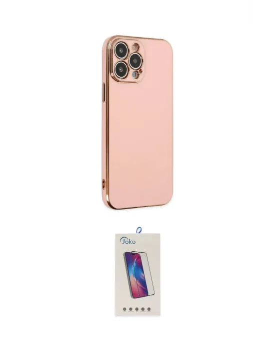 ieg™ iPhone 14 Pro Max Kılıf Yankı Serisi - Siyah Joko 5D Cam