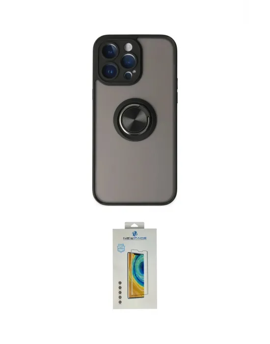 ieg™ iPhone 14 Pro Max Kılıf Yörünge Çizgi - Siyah Polymer Nano Ekran Koruyucu