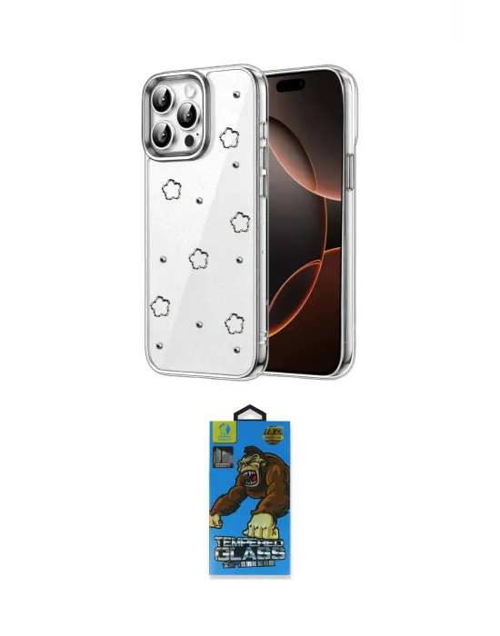 ieg™ iPhone 14 Pro Max Kılıf Yörünge Form - Siyah 18D Cam Ekran Koruyucu