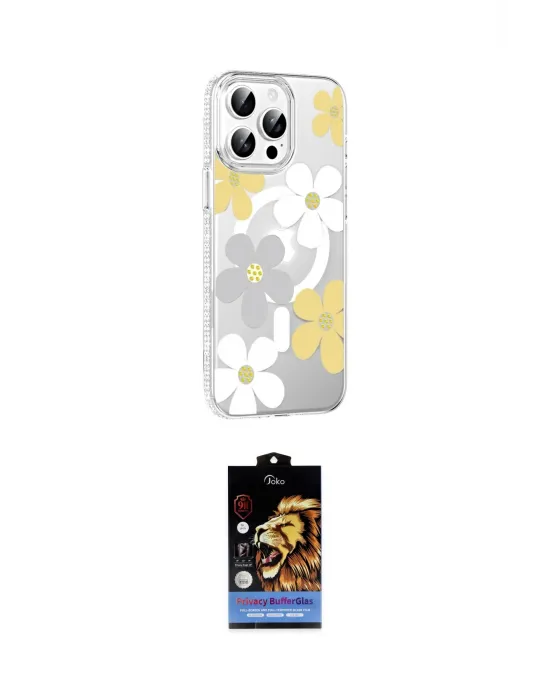 ieg™ iPhone 14 Pro Max Kılıf Yörünge Işık Prime - Siyah Buffer Hayalet Cam Ekran Koruyucu