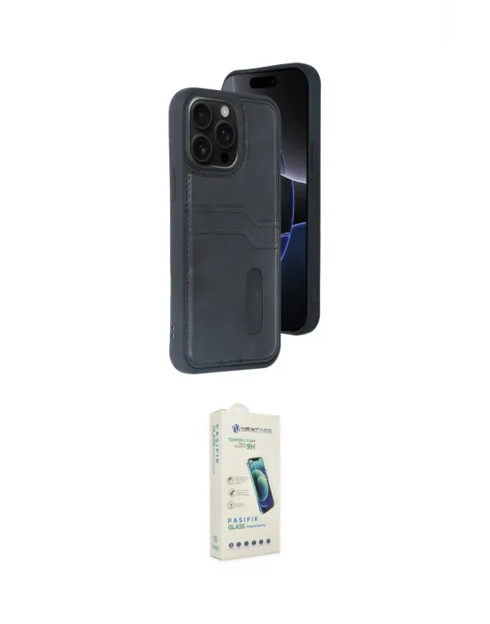 ieg™ iPhone 14 Pro Max Kılıf Yörünge Işık Serisi - Şeffaf Pasifik Cam Ekran Koruyucu