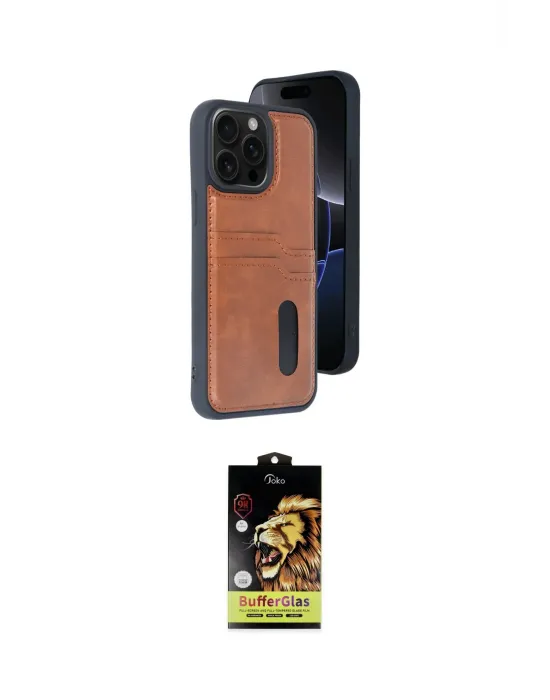ieg™ iPhone 14 Pro Max Kılıf Yörünge Işık Serisi - Siyah Buffer Cam Ekran Koruyucu