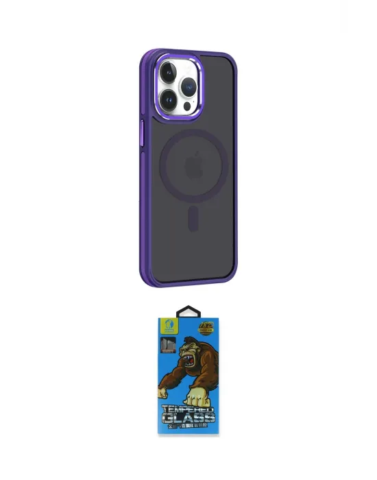 ieg™ iPhone 14 Pro Max Kılıf Yörünge Klasik - Siyah 18D Cam Ekran Koruyucu