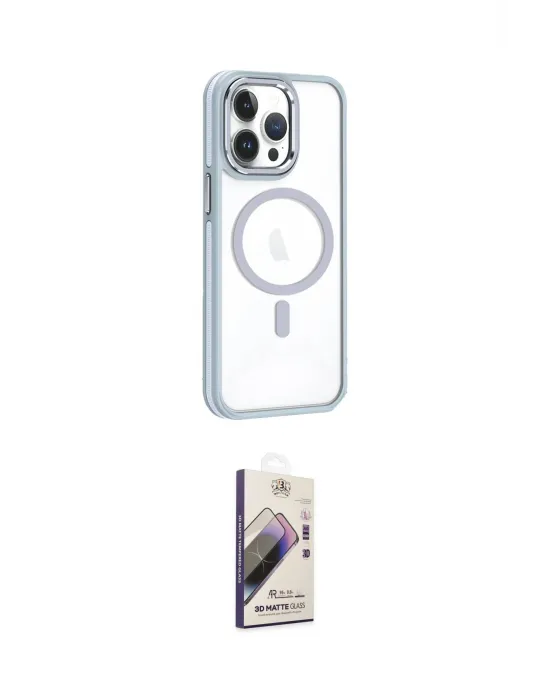 ieg™ iPhone 14 Pro Max Kılıf Yörünge Klasik - Siyah Bilvis 3D Mat Cam Ekran Koruyucu