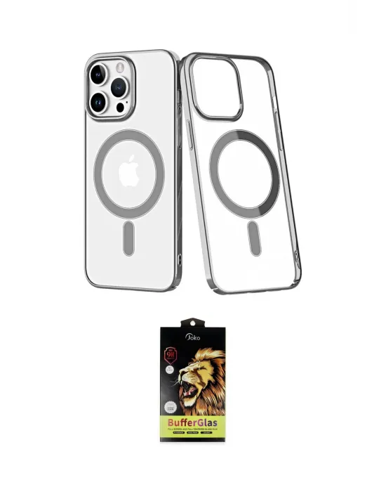 ieg™ iPhone 14 Pro Max Kılıf Yörünge Minimal - Siyah Buffer Cam Ekran Koruyucu