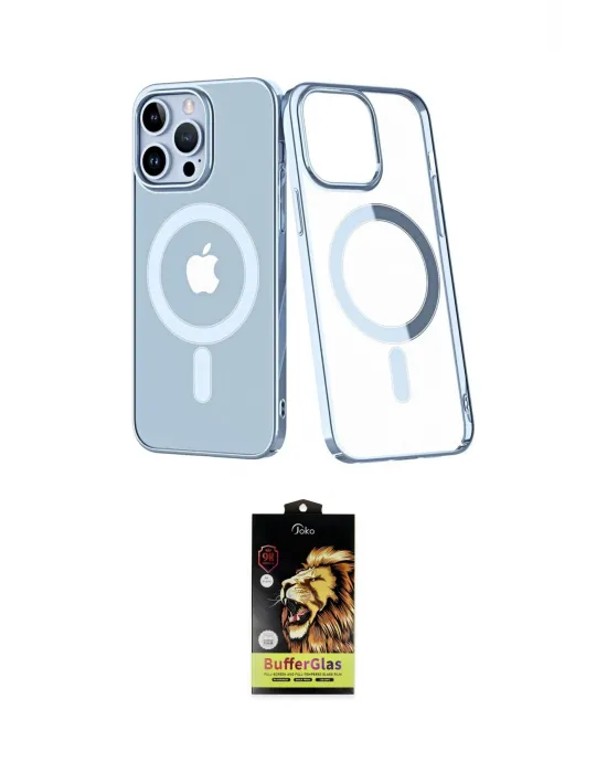 ieg™ iPhone 14 Pro Max Kılıf Yörünge Minimal - Siyah Buffer Cam Ekran Koruyucu