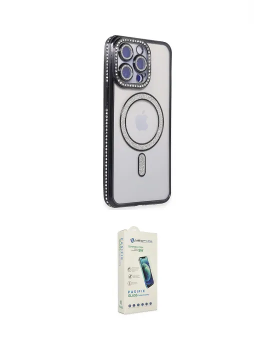 ieg™ iPhone 14 Pro Max Kılıf Zirve Doku Prime - Şeffaf Pasifik Cam Ekran Koruyucu