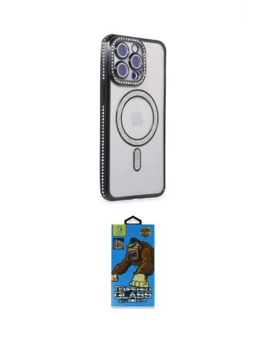 ieg™ iPhone 14 Pro Max Kılıf Zirve Doku Prime - Siyah 18D Cam Ekran Koruyucu