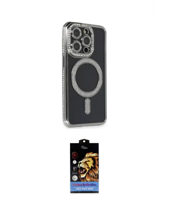ieg™ iPhone 14 Pro Max Kılıf Zirve Doku Prime - Siyah Buffer Hayalet Cam Ekran Koruyucu