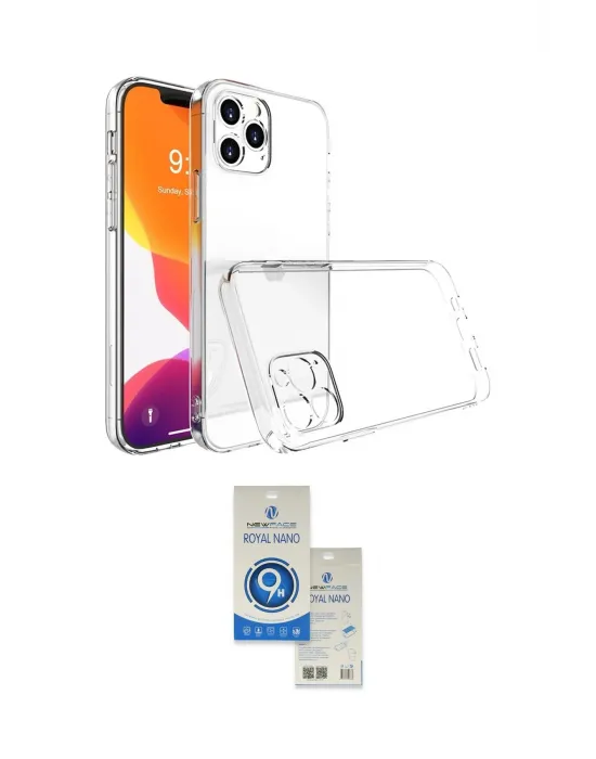ieg™ iPhone 14 Pro Max Kılıf Zirve Doku - Şeffaf Royal Nano Ekran Koruyucu