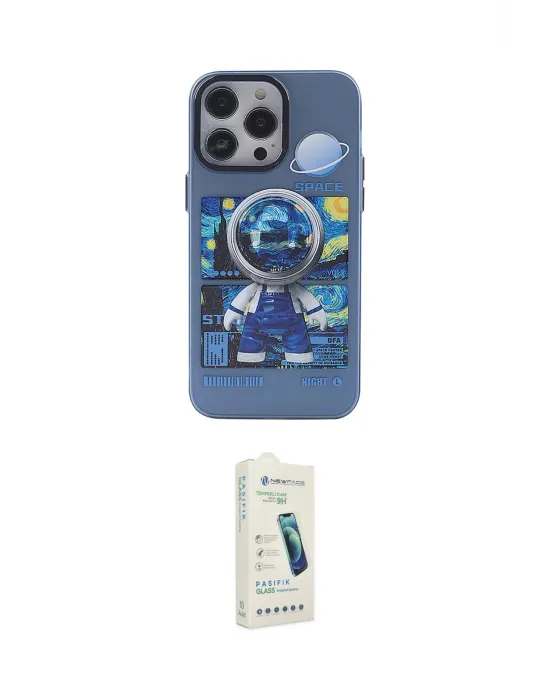 ieg™ iPhone 14 Pro Max Kılıf Zirve Form Özel Seri - Şeffaf Pasifik Cam Ekran Koruyucu