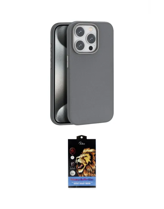 ieg™ iPhone 14 Pro Max Kılıf Zirve Modern Prime - Siyah Buffer Hayalet Cam Ekran Koruyucu