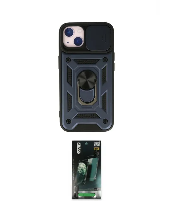 ieg™ iPhone 15 Kılıf Ahenk Klasik - Şeffaf 360 Full Body Arka Koruyucu