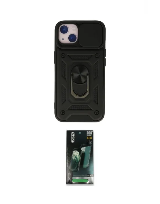 ieg™ iPhone 15 Kılıf Ahenk Klasik - Şeffaf 360 Full Body Arka Koruyucu