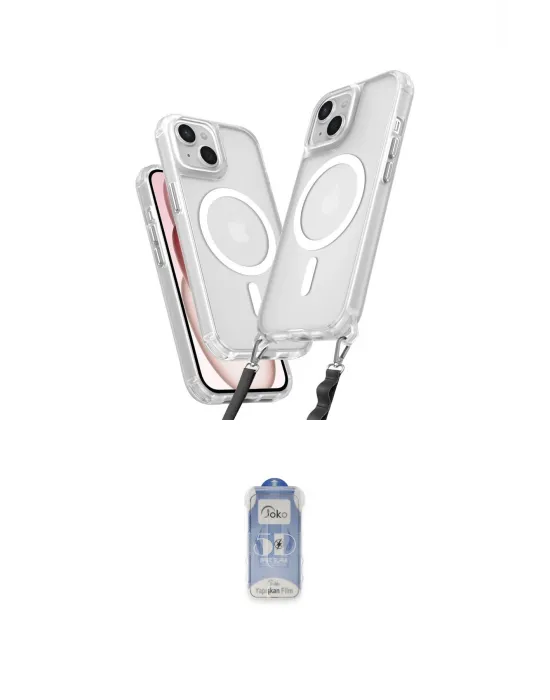 ieg™ iPhone 15 Kılıf Atlas Doku Koleksiyonu - Siyah Joko Magic 5D Cam