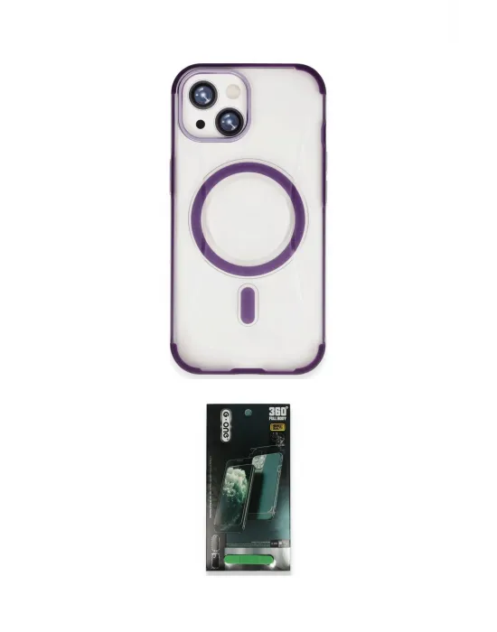 ieg™ iPhone 15 Kılıf Eksen Klasik Koleksiyonu - Şeffaf 360 Full Body Arka Koruyucu