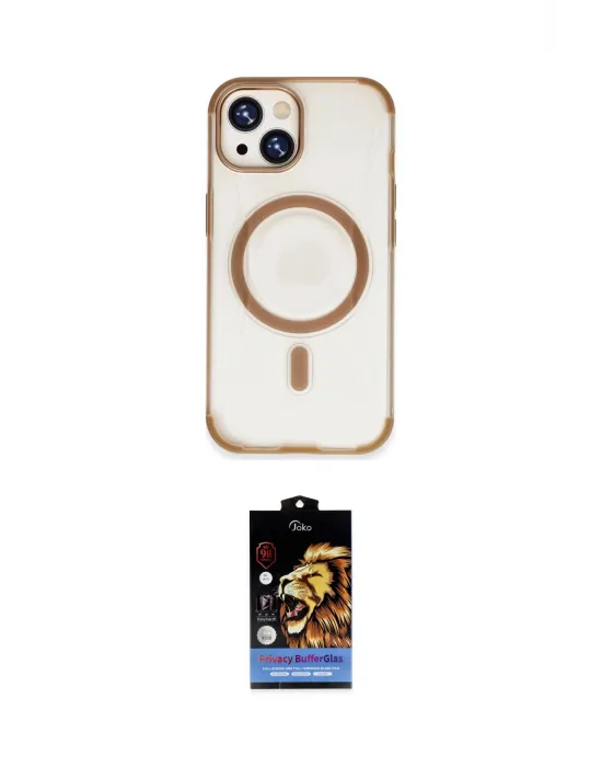 ieg™ iPhone 15 Kılıf Eksen Klasik Koleksiyonu - Siyah Buffer Hayalet Cam Ekran Koruyucu