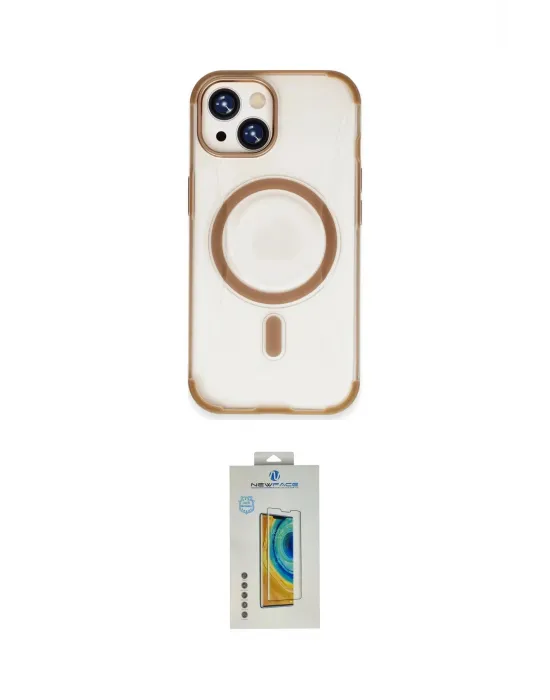 ieg™ iPhone 15 Kılıf Eksen Klasik Koleksiyonu - Siyah Polymer Nano Ekran Koruyucu