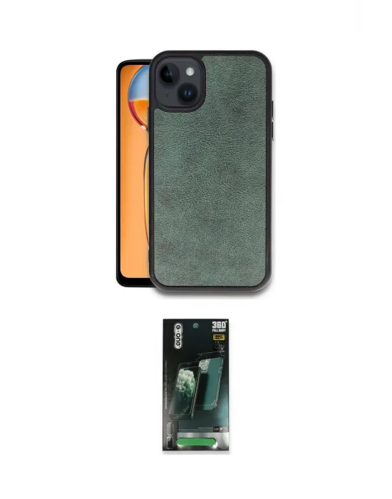 ieg™ iPhone 15 Kılıf Kıvılcım Işık Serisi - Şeffaf 360 Full Body Arka Koruyucu
