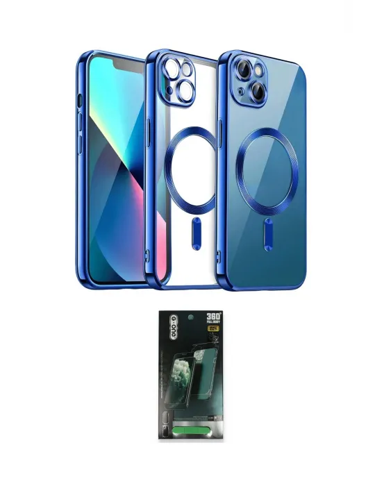ieg™ iPhone 15 Kılıf Nova Işık Özel Seri - Şeffaf 360 Full Body Arka Koruyucu