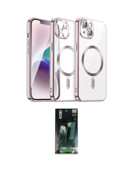 ieg™ iPhone 15 Kılıf Nova Işık Özel Seri - Şeffaf 360 Full Body Arka Koruyucu