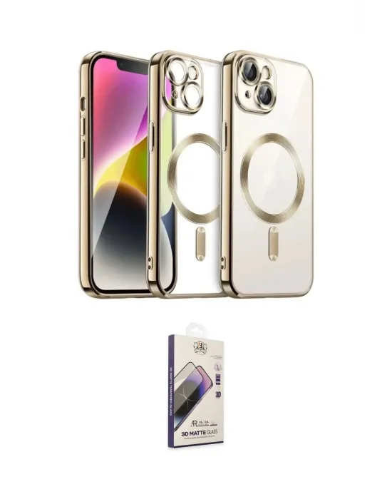 ieg™ iPhone 15 Kılıf Nova Işık Özel Seri - Siyah Bilvis 3D Mat Cam Ekran Koruyucu