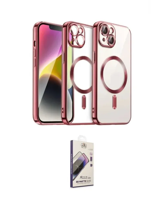 ieg™ iPhone 15 Kılıf Nova Işık Özel Seri - Siyah Bilvis 3D Mat Cam Ekran Koruyucu
