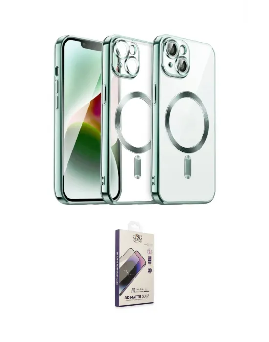ieg™ iPhone 15 Kılıf Nova Işık Özel Seri - Siyah Bilvis 3D Mat Cam Ekran Koruyucu