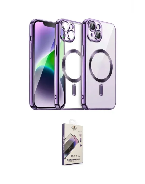 ieg™ iPhone 15 Kılıf Nova Işık Özel Seri - Siyah Bilvis 3D Mat Cam Ekran Koruyucu
