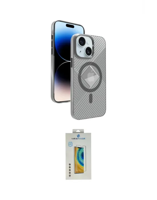 ieg™ iPhone 15 Kılıf Nova Modern Prime - Siyah Polymer Nano Ekran Koruyucu