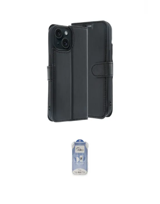 ieg™ iPhone 15 Kılıf Siluet Işık Serisi - Siyah Joko Magic 5D Cam
