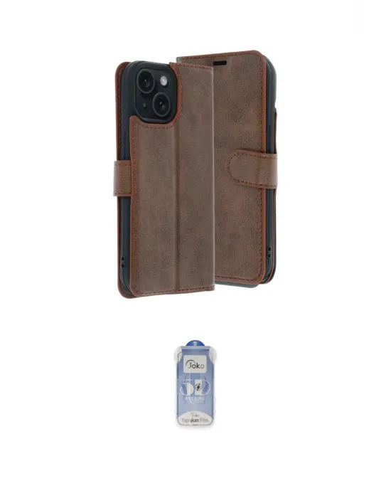 ieg™ iPhone 15 Kılıf Siluet Işık Serisi - Siyah Joko Magic 5D Cam