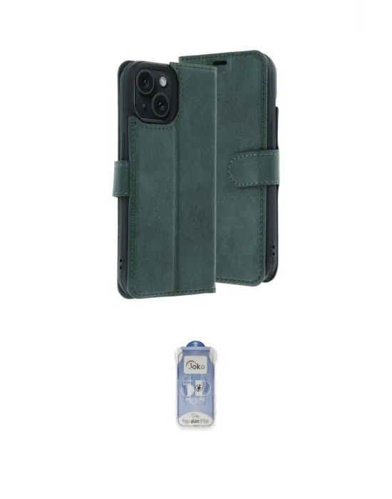 ieg™ iPhone 15 Kılıf Siluet Işık Serisi - Siyah Joko Magic 5D Cam