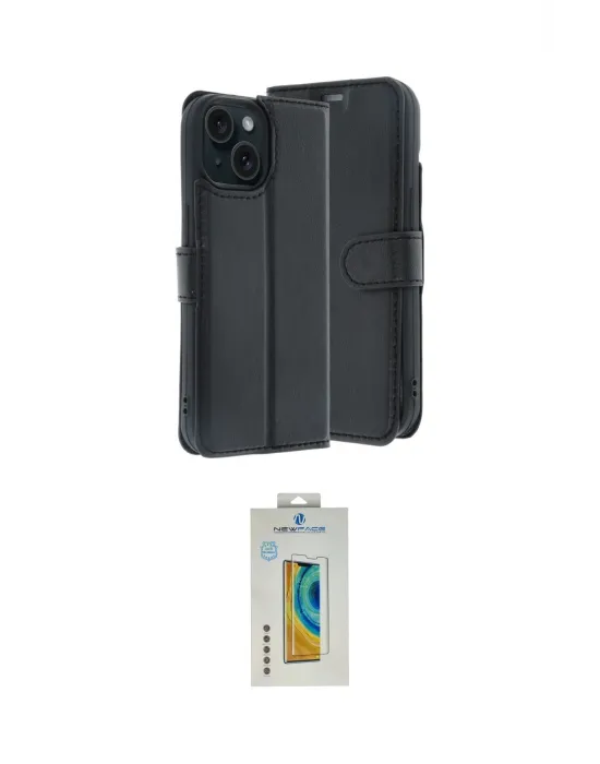 ieg™ iPhone 15 Kılıf Siluet Işık Serisi - Siyah Polymer Nano Ekran Koruyucu