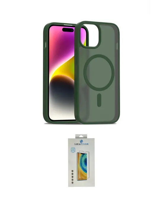 ieg™ iPhone 15 Kılıf Siluet Minimal Prime - Siyah Polymer Nano Ekran Koruyucu
