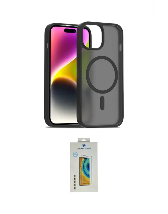 ieg™ iPhone 15 Kılıf Siluet Minimal Prime - Siyah Polymer Nano Ekran Koruyucu
