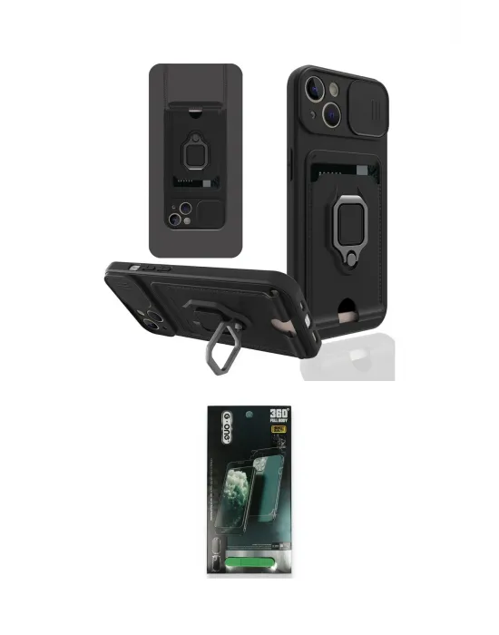ieg™ iPhone 15 Kılıf Vadi Form Prime - Şeffaf 360 Full Body Arka Koruyucu