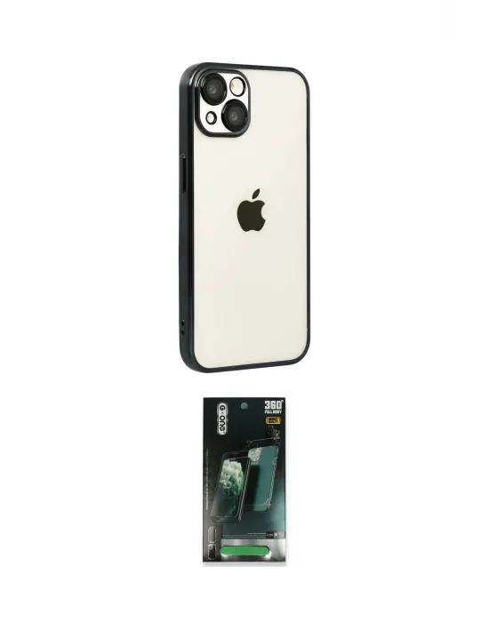 ieg™ iPhone 15 Kılıf Vadi Minimal - Şeffaf 360 Full Body Arka Koruyucu