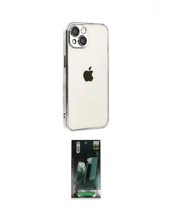 ieg™ iPhone 15 Kılıf Vadi Minimal - Şeffaf 360 Full Body Arka Koruyucu