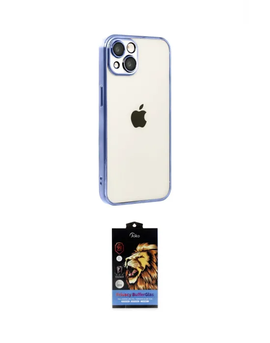 ieg™ iPhone 15 Kılıf Vadi Minimal - Siyah Buffer Hayalet Cam Ekran Koruyucu