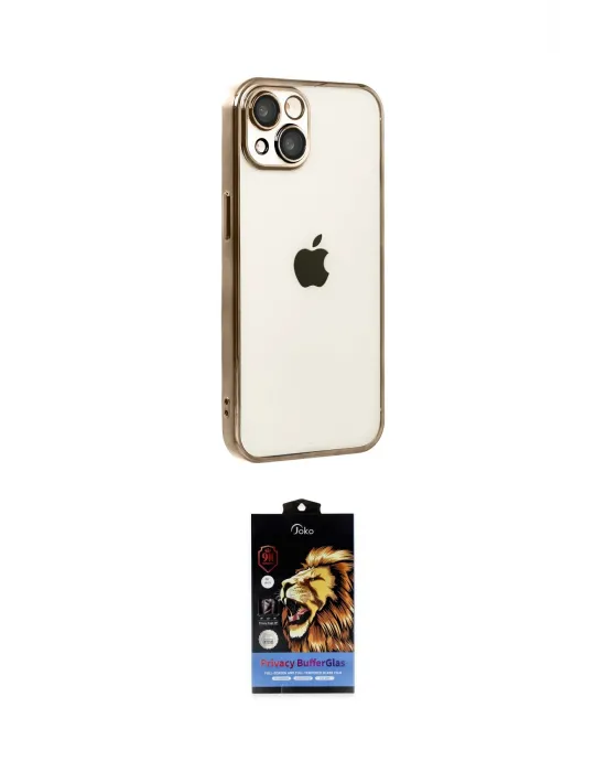 ieg™ iPhone 15 Kılıf Vadi Minimal - Siyah Buffer Hayalet Cam Ekran Koruyucu