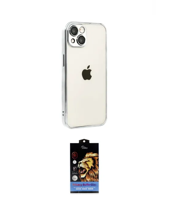 ieg™ iPhone 15 Kılıf Vadi Minimal - Siyah Buffer Hayalet Cam Ekran Koruyucu