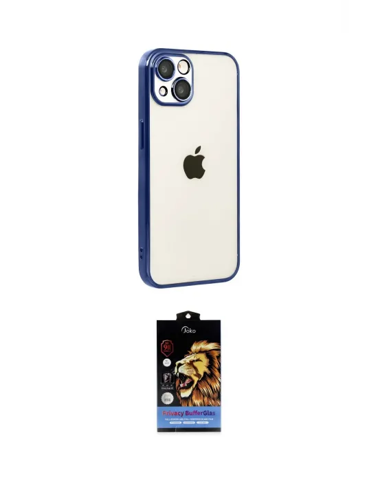 ieg™ iPhone 15 Kılıf Vadi Minimal - Siyah Buffer Hayalet Cam Ekran Koruyucu