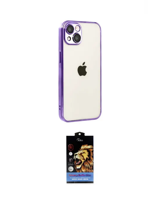ieg™ iPhone 15 Kılıf Vadi Minimal - Siyah Buffer Hayalet Cam Ekran Koruyucu